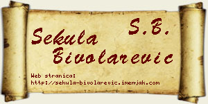 Sekula Bivolarević vizit kartica